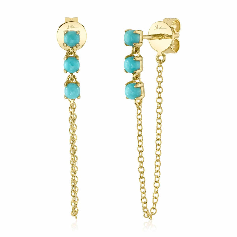 TURQUOISE CHAIN EARRING