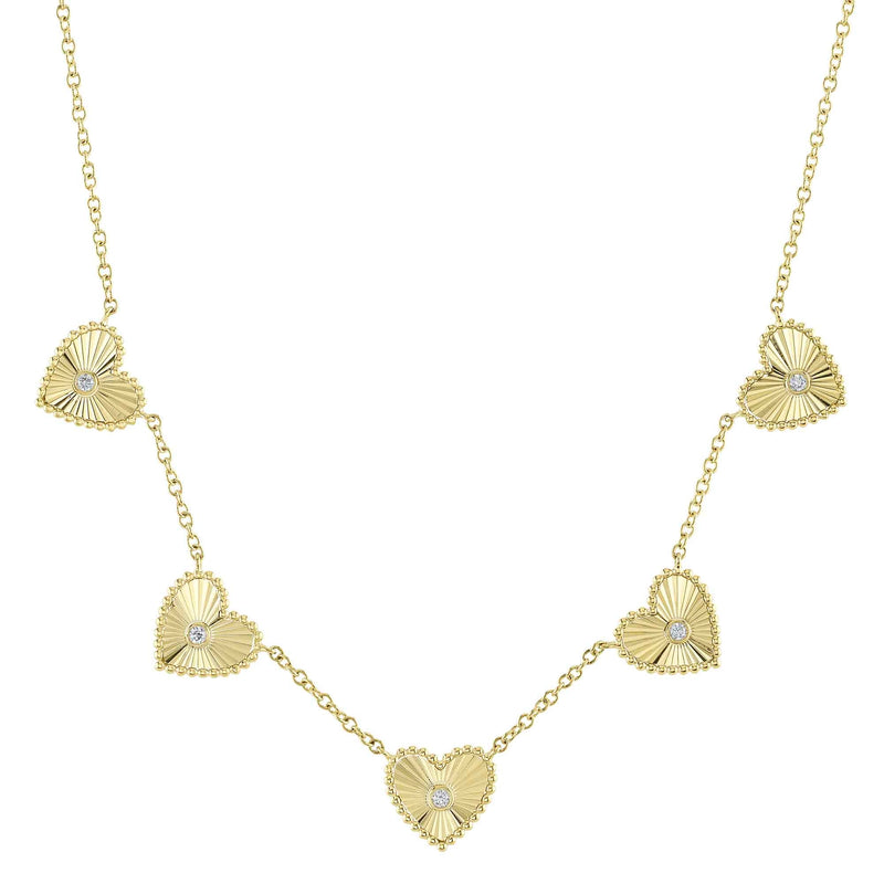 FLUTED HEART STATION NECKLACE