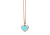 Diamond Turquoise heart necklace rose gold