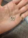 FLUTED AND DIAMOND BUTTERFLY NECKLACE