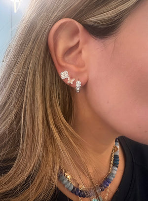 CHUNKY DIAMOND HUGGIE EARRINGS