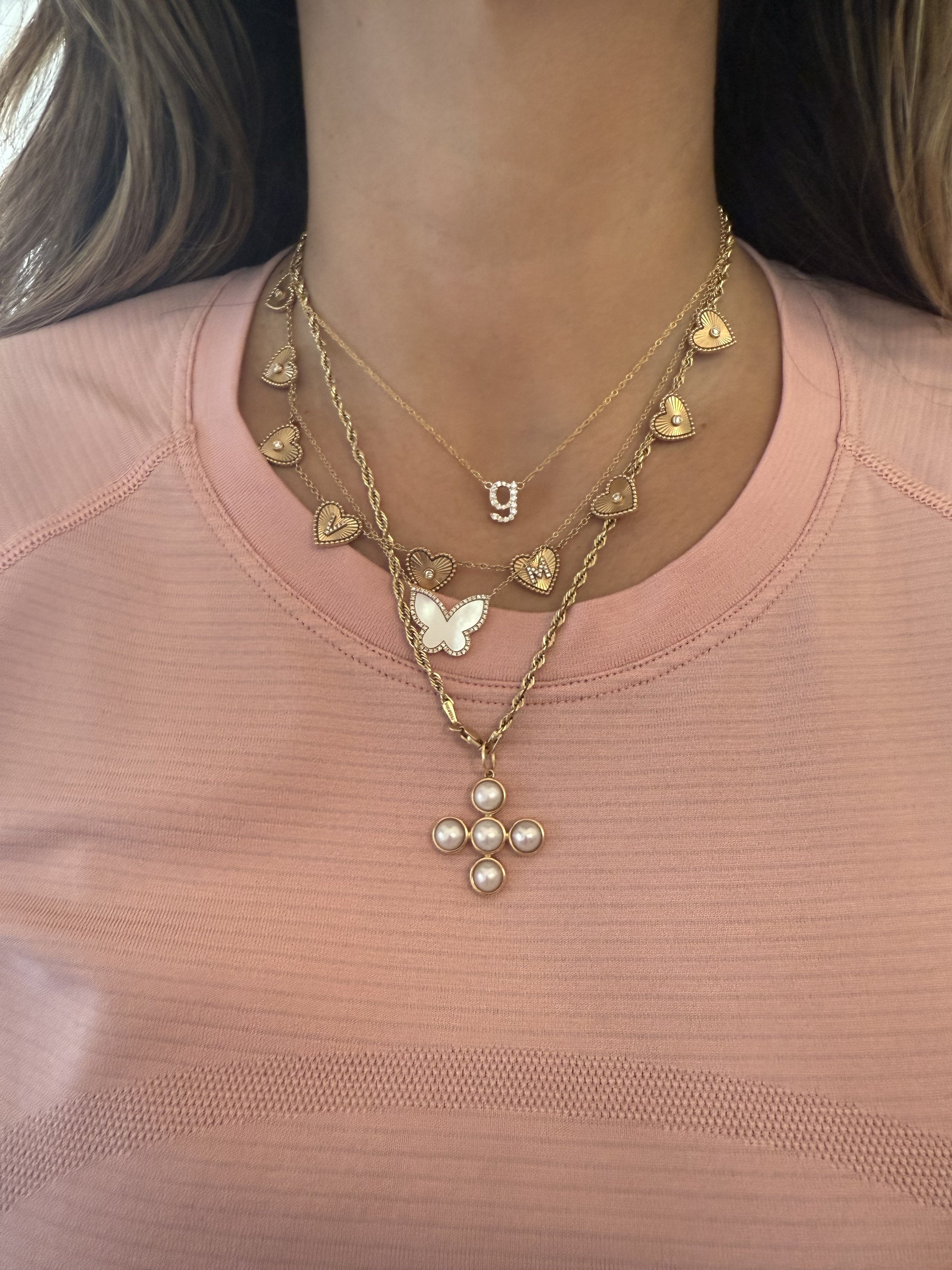 LOWERCASE DIAMOND INITIAL NECKLACE – VASILEA - Main Image