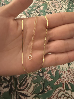 MINI DIAMOND LETTER NECKLACE