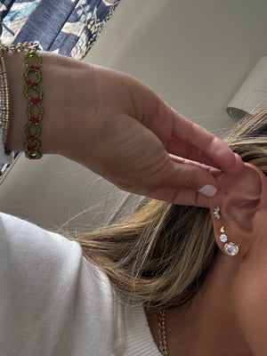 GOLD HEART STUD EARRING
