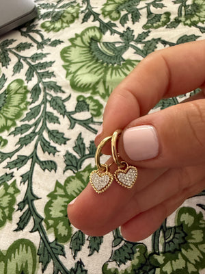 HUGGIES WITH PAVE DIAMOND ROPE HEARTS