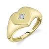 BRUSHED GOLD HEART SIGNET RING