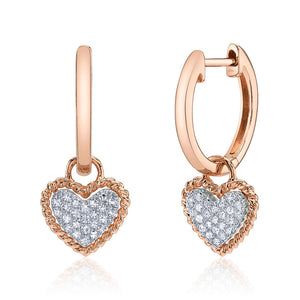 HUGGIES WITH PAVE DIAMOND ROPE HEARTS