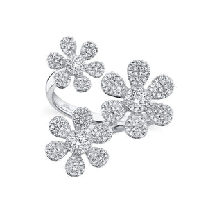 PAVE DIAMOND FLOWERS RING