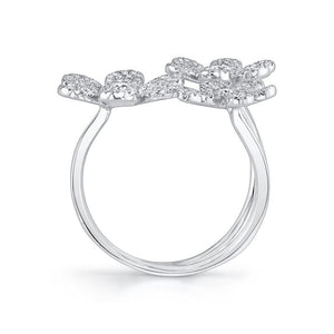 PAVE DIAMOND FLOWERS RING