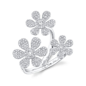 PAVE DIAMOND FLOWERS RING