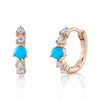 TURQUOISE AND DIAMOND HUGGIE EARRING