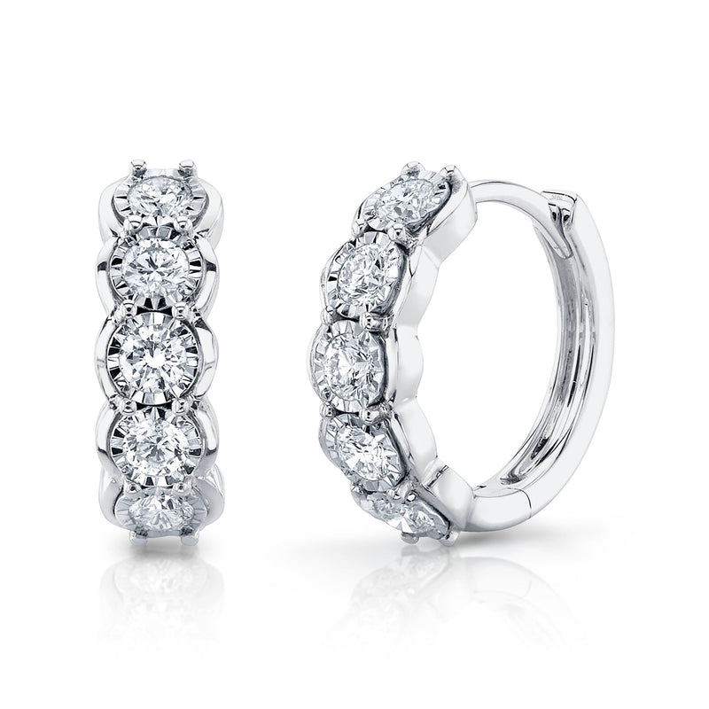 CHUNKY DIAMOND HUGGIE EARRINGS