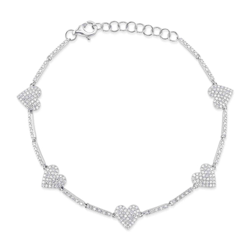 PAVE DIAMOND HEARTS TENNIS BRACELET