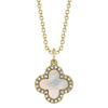 DOUBLE SIDED DIAMOND AND GEMSTONE CLOVER NECKLACE