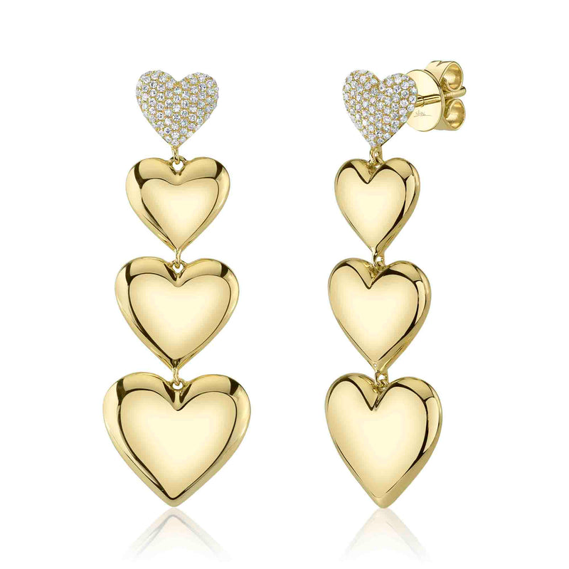 PUFFY HEART DUSTER EARRINGS