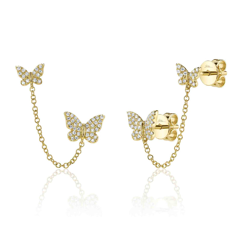 BUTTERFLY CHAIN EARRINGS