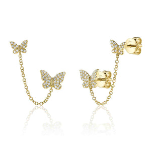 BUTTERFLY CHAIN EARRINGS