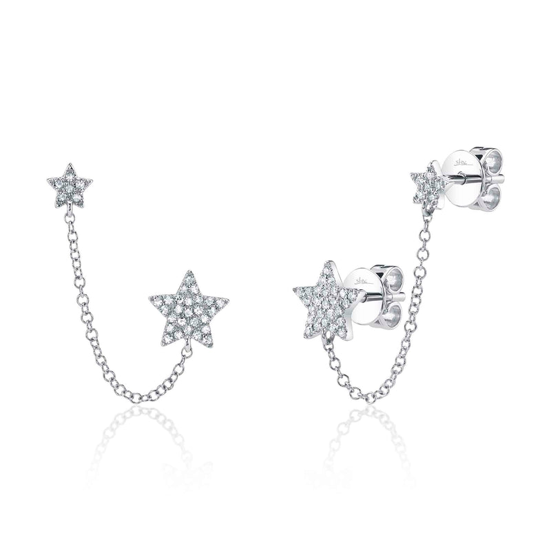 DIAMOND STAR CHAIN EARRINGS