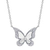 FLUTED AND DIAMOND BUTTERFLY NECKLACE