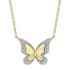 FLUTED AND DIAMOND BUTTERFLY NECKLACE