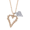 BEADED AND PAVE DIAMOND HEARTS NECKLACE