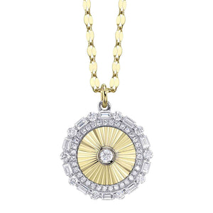 FLUTED ROUND DIAMOND PENDANT NECKLACE