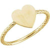 ENGRAVABLE HEART ROPE RING