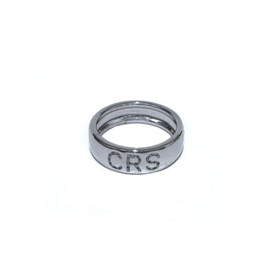 Diamond Initial Cigar Band in white gold