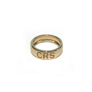 Diamond Initial Cigar Band in yellow gold