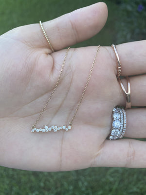 Diamond cluster necklace