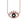 Evil Eye Necklace with white and black diamonds