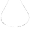 paperclip necklace in solid 14 karat white gold