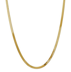 Herringbone necklace with 4mm width in solid 14 karat yellow gold