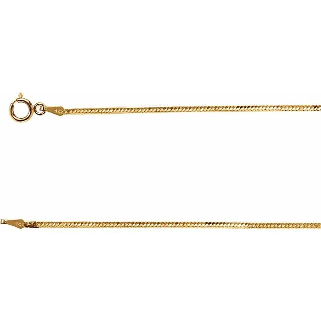 14 karat solid gold herringbone necklace 4mm width styled on Vasilea
