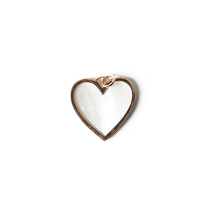 LARGE HEART PENDANT - Mother of Pearl / 14K Yellow Gold - Mother of Pearl / 14K White Gold - Mother of Pearl / 14K Rose Gold