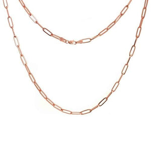 3.85mm rose gold paperclip necklace