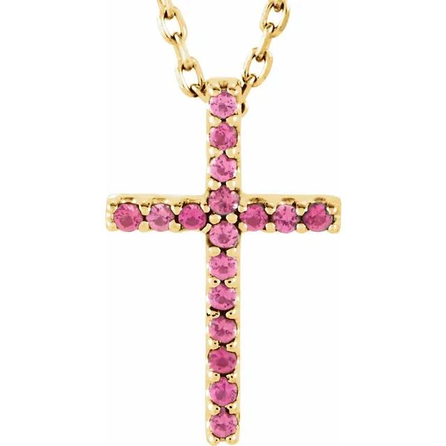 Pink Virgin Mary Cross Necklace – Latina Palace