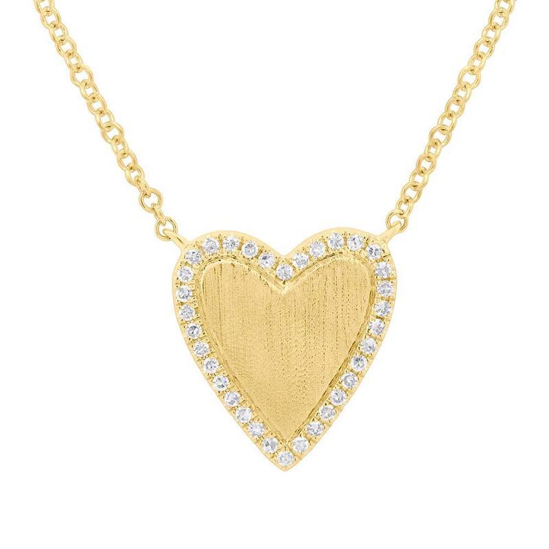 DIAMOND AND GOLD HEART NECKLACE