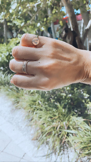 Signet initial ring styled