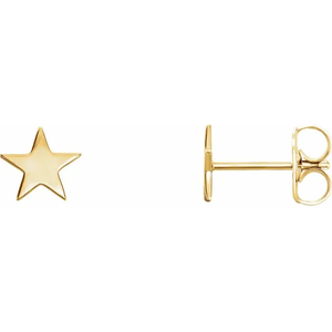 star earrings in 14 karat gold