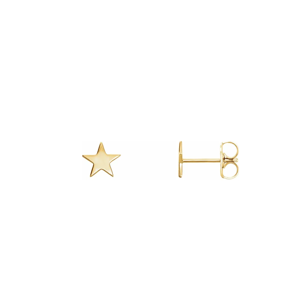 star earrings in 14 karat gold