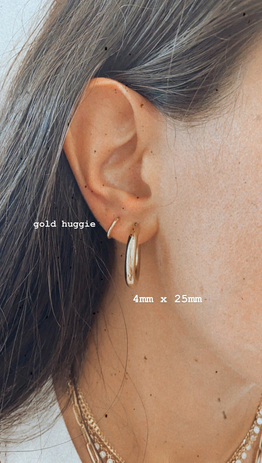 25mm tube hoop earring
